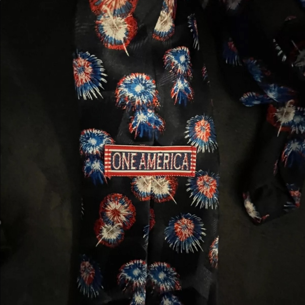 Fireworks Patriotic Red White blue neck tie one